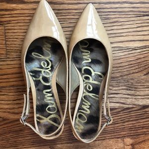 Tan/Beige Patent Leather Flats